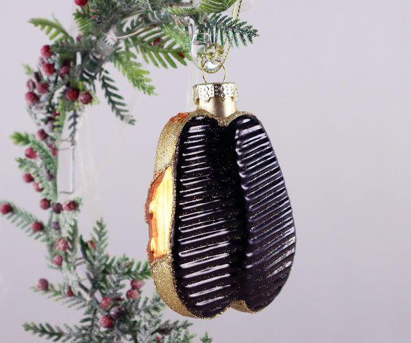 Sandalen gold/braun Weihnachtskugel