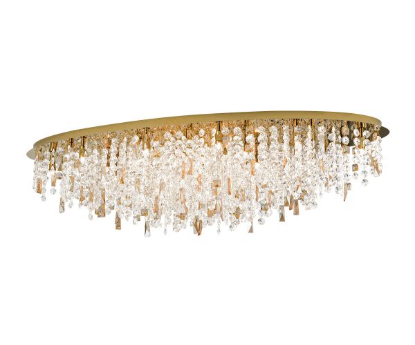 Deckenleuchte Crytsalrain gold