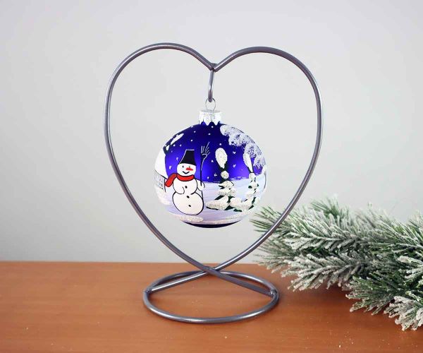 Handbemalte Weihnachtskugel mit Schneemann