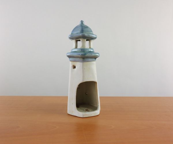 Leuchtturm aus Keramik für 1 Teelicht