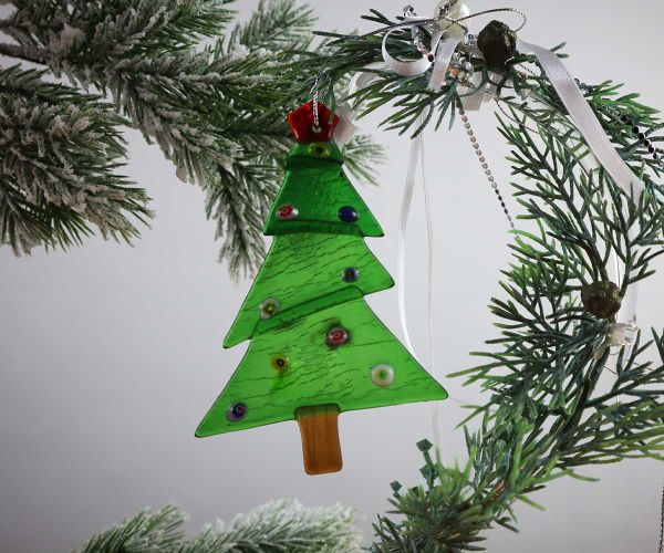 Mini-Weihnachtsbaum aus Glas zum Aufhängen