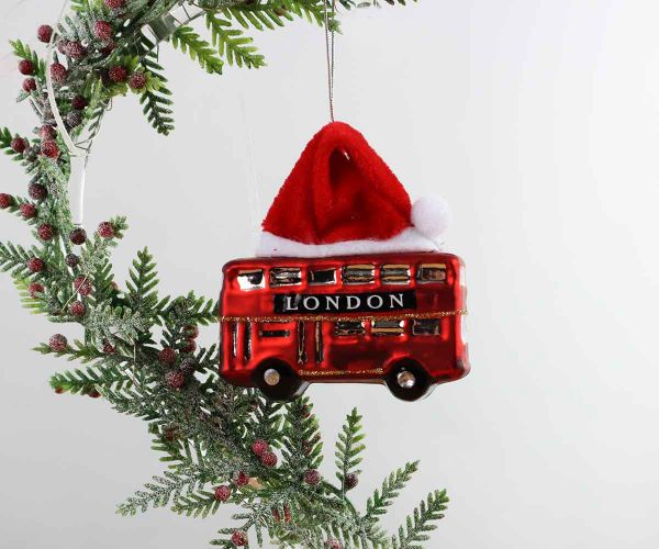London Doppeldecker Weihnachtskugel