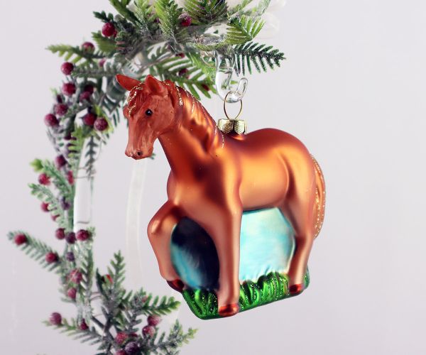 Weihnachtskugel braunes Pferd