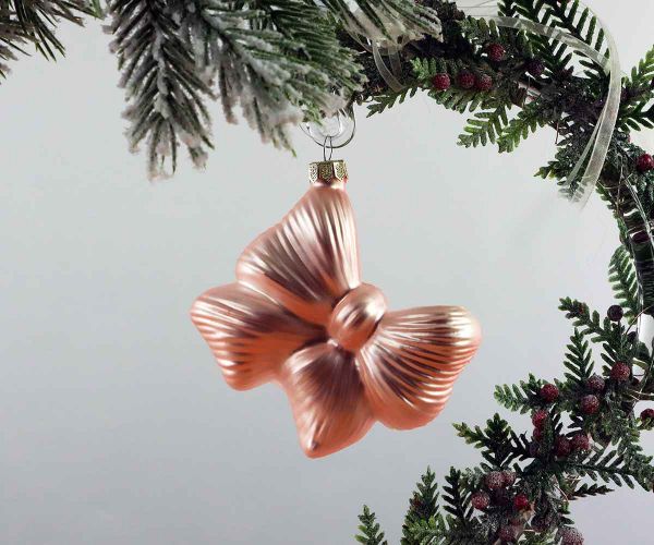 Weihnachtskugel rosa Schleife