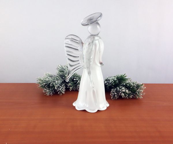 Glasfigur weißer Engel