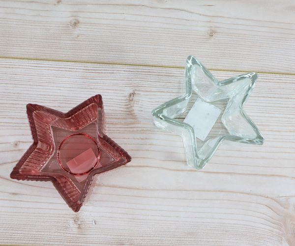 Teelichthalter Sterne in rosa/klar 2er Set