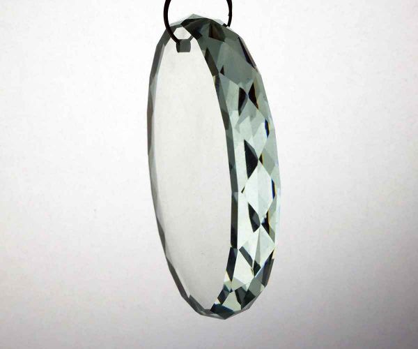 Medaille aus Glas mit Facettenrand 7 cm