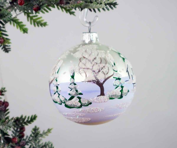 Handbemalte Weihnachtskugel mit Schneemann