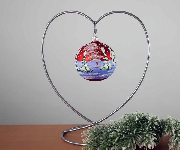 Handbemalte Weihnachtskugel mit Schneemann