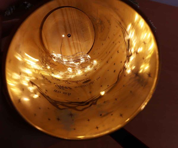 LED Windlicht braun "Wo dein Herz wohnt"