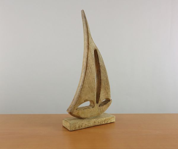 Dekofigur Segelschiff aus Holz
