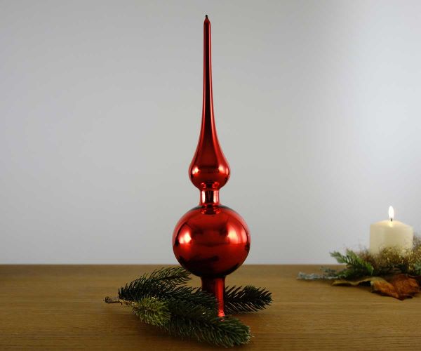 Christbaumspitze 28 cm Rot glanz