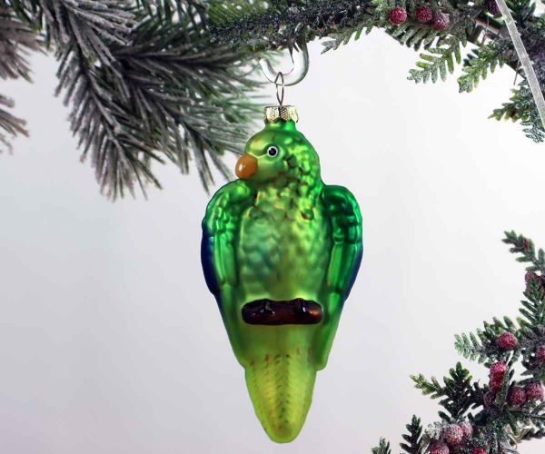 Weihnachtskugel grüner Papagei