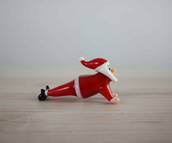 Glasfigur Yoga Weihnachtsmann
