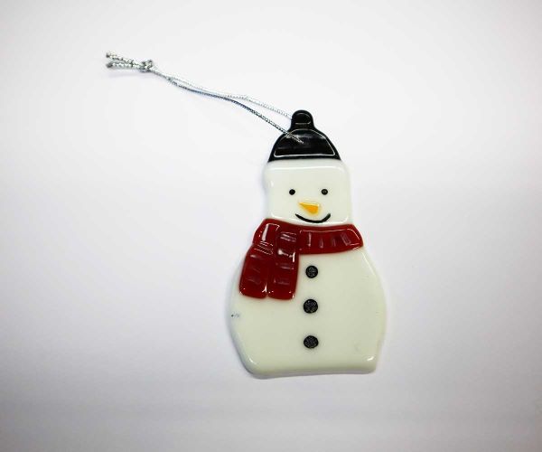 Mini-Schneemann aus Glas zum Aufhängen