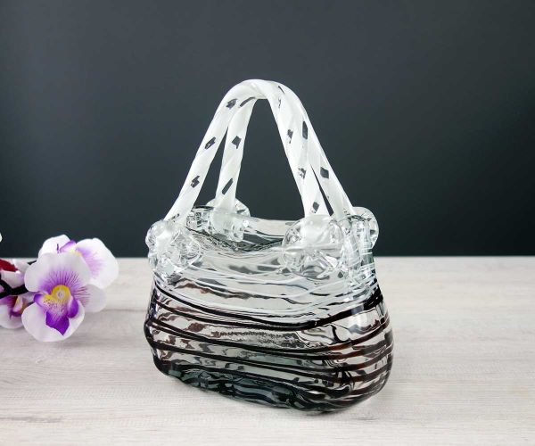 Handtasche aus Glas in Schwarz / Weiß