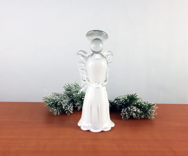 Glasfigur weißer Engel