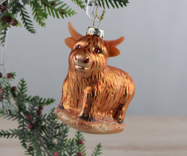 Hochlandkuh Weihnachtskugel