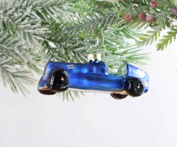 Weihnachtskugel blaues Rennauto