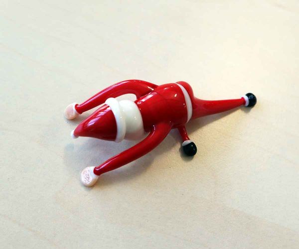 Glasfigur Yoga Weihnachtsmann