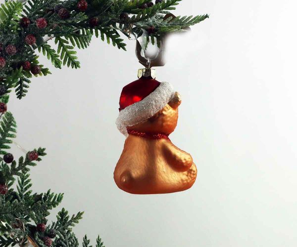 Weihnachtskugel Teddy mit Mütze