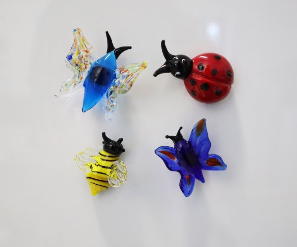 4er Set Glastier-Magnete 4