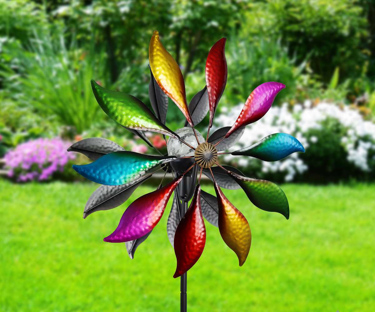 Solar Gartenstab Windrad | JOSKA Glasparadies