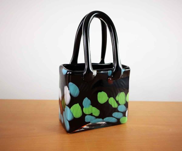Handtasche aus Glas in schwarz bunt