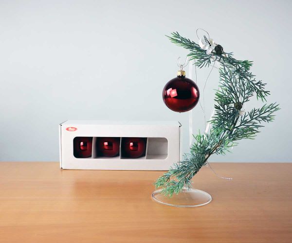 4 Christbaumkugeln Ochsenblut glanz Ø 6 cm