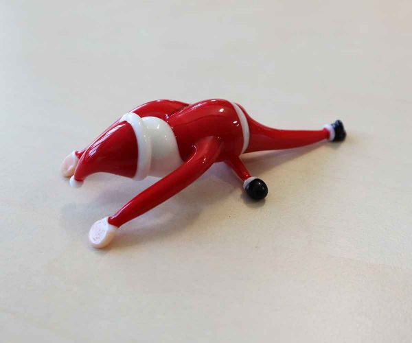 Glasfigur Yoga Weihnachtsmann