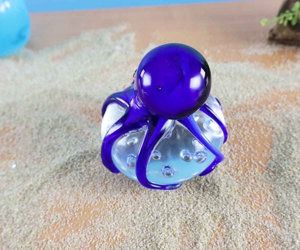Glastier Oktopus Blau