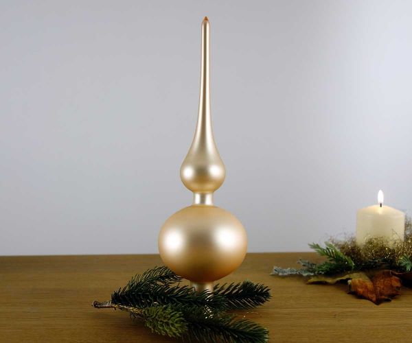 Christbaumspitze 28 cm Champagner matt