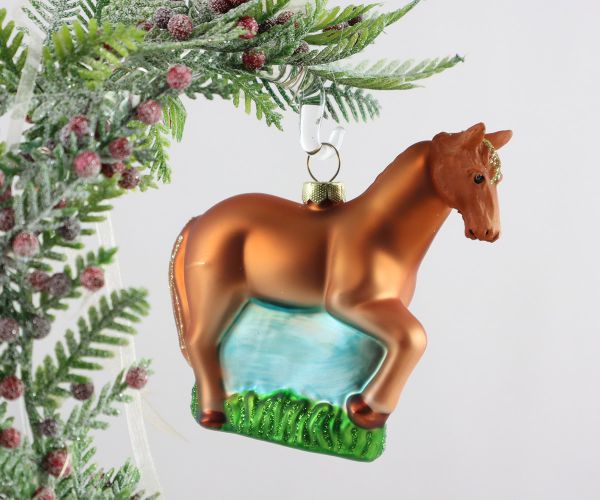 Weihnachtskugel braunes Pferd