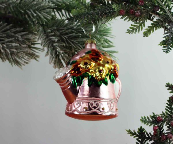 Weihnachtskugel rosa Gießkanne