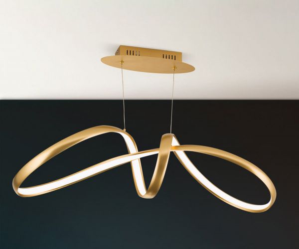 LED Hängeleuchte Wave matt gold