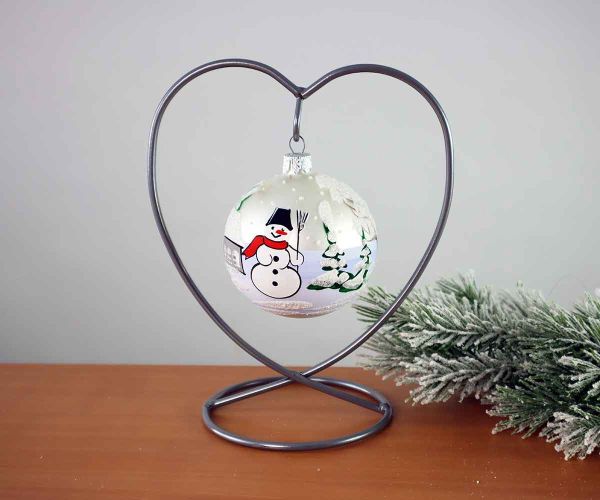 Handbemalte Weihnachtskugel mit Schneemann