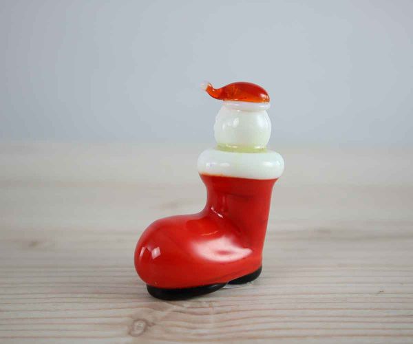 Glasfigur Eule im Stiefel