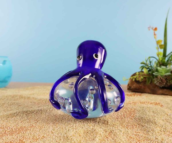 Glastier Oktopus Blau