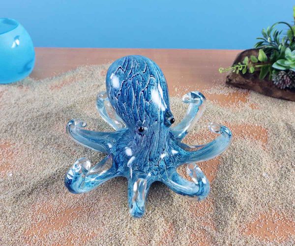 Glastier Oktopus Blau