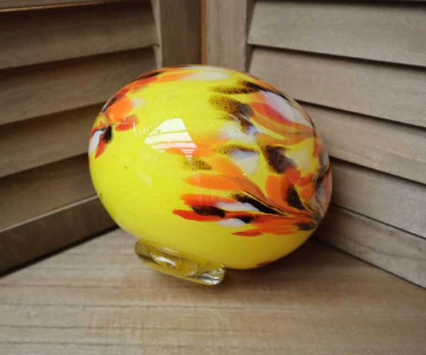 Schwimmkugel aus Glas in gelb