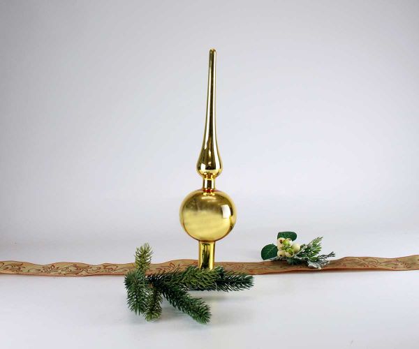 Christbaumspitze 28 cm Inkagold glanz