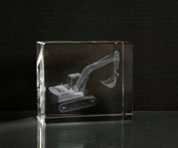 3D-Laserwürfel Bagger