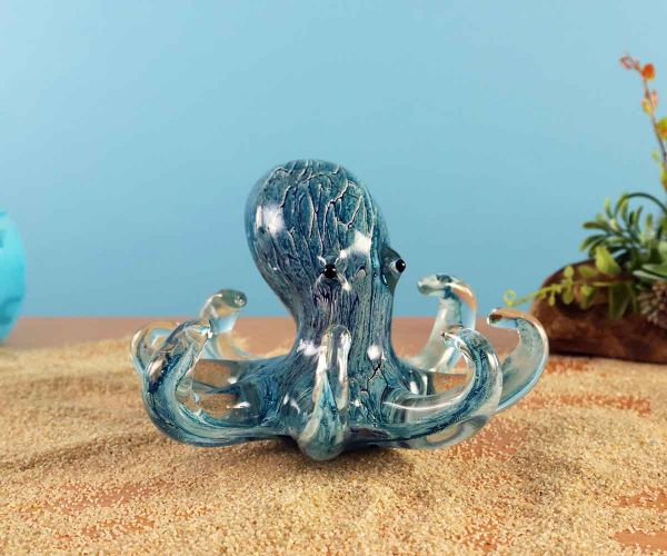 Glastier Oktopus Blau
